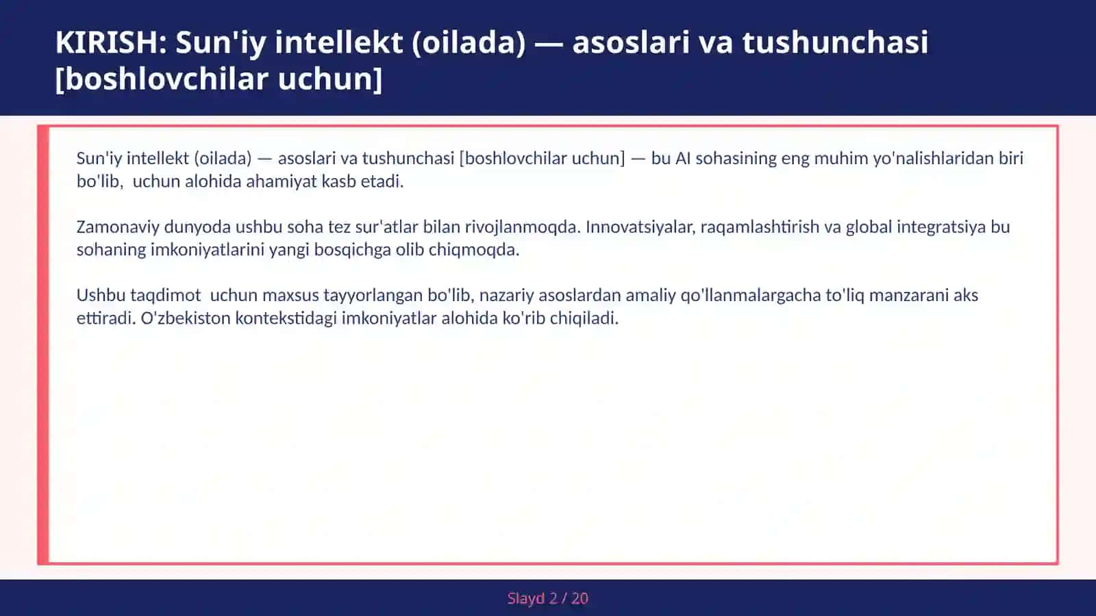 Sun'iy intellekt (oilada) — asoslari va tushunchasi [boshlovchilar uchun] 2