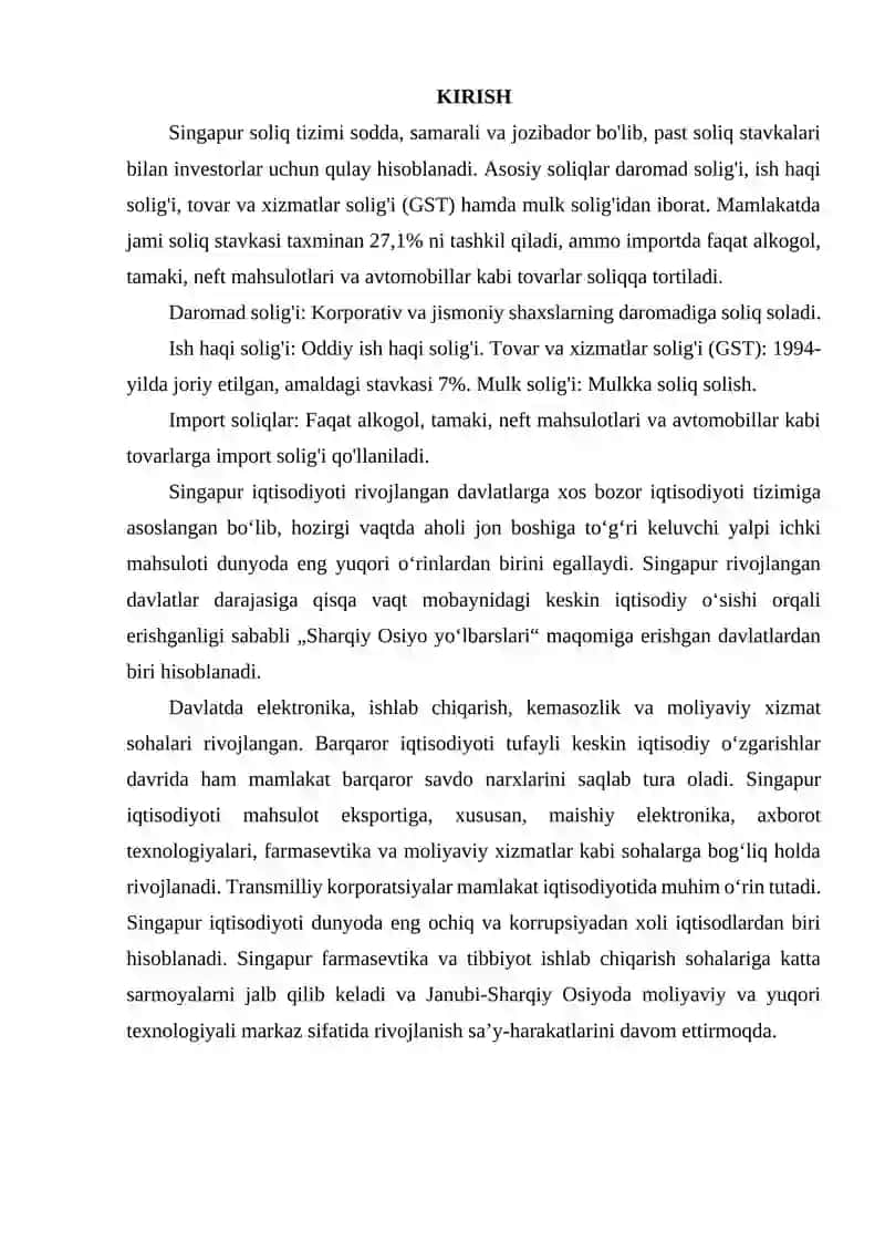 SINGAPUR SOLIQ TIZIMI 2