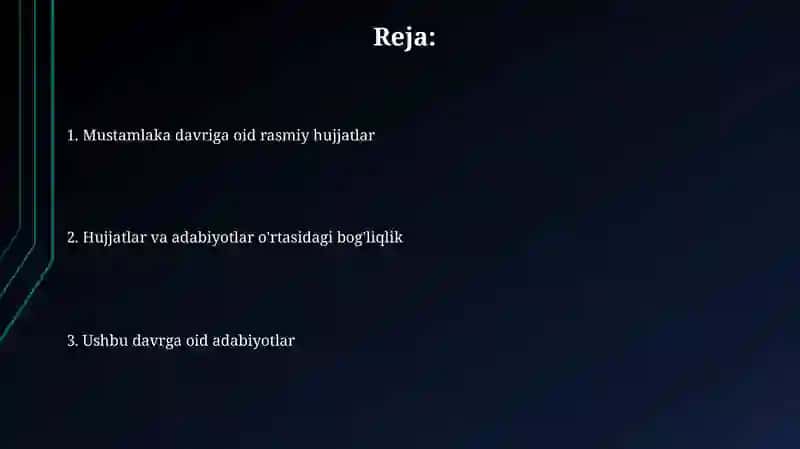 Kolonial davr tarixiga oid rasmiy hujjatlar va adabiyotlar 2
