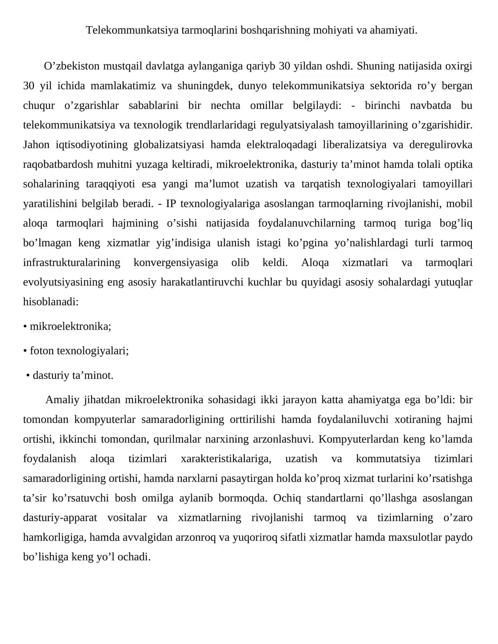Telekommunikatsiya tarmoqlarini boshqarish protokollarining maqsadi va turlari. 2