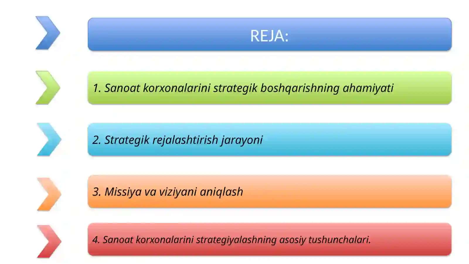 Sanoat korxonalarini strateglashtirish konsepsiyasi va bosqichlari 2