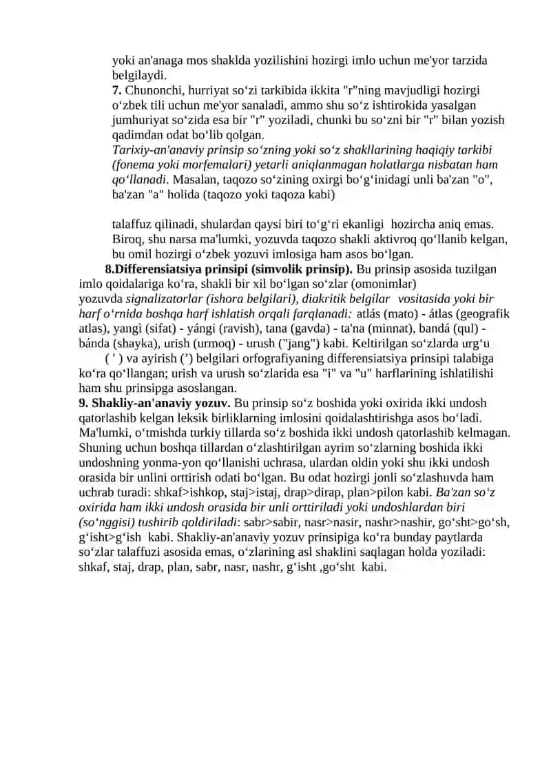 O‘zbek tili orfografiyasining asosiy prinsiplari 2