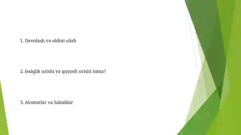 Hushdan ketish va oftob urganda koʻrsatiladigan birinchi yordam 2