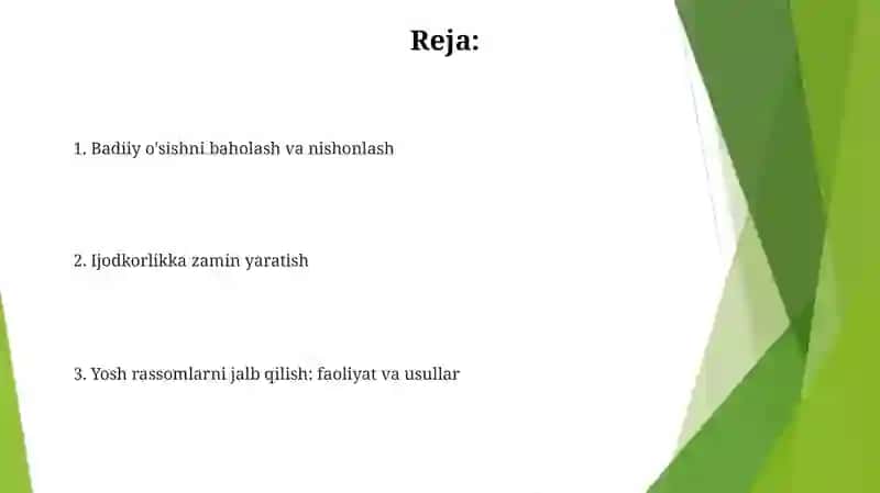 Uyushtirish va tasviriy faoliyat mashg'ulotlari 2