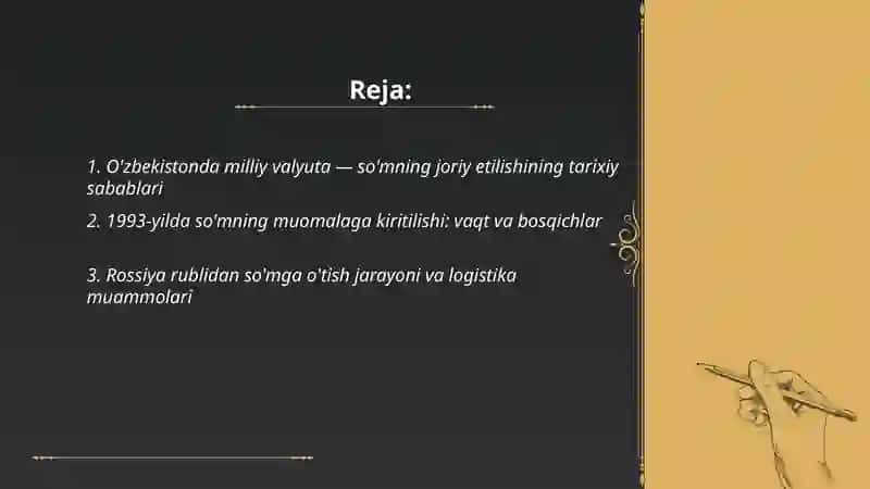 O'zbekistonda milliy valyutaning muomilaga kiritilishi 2