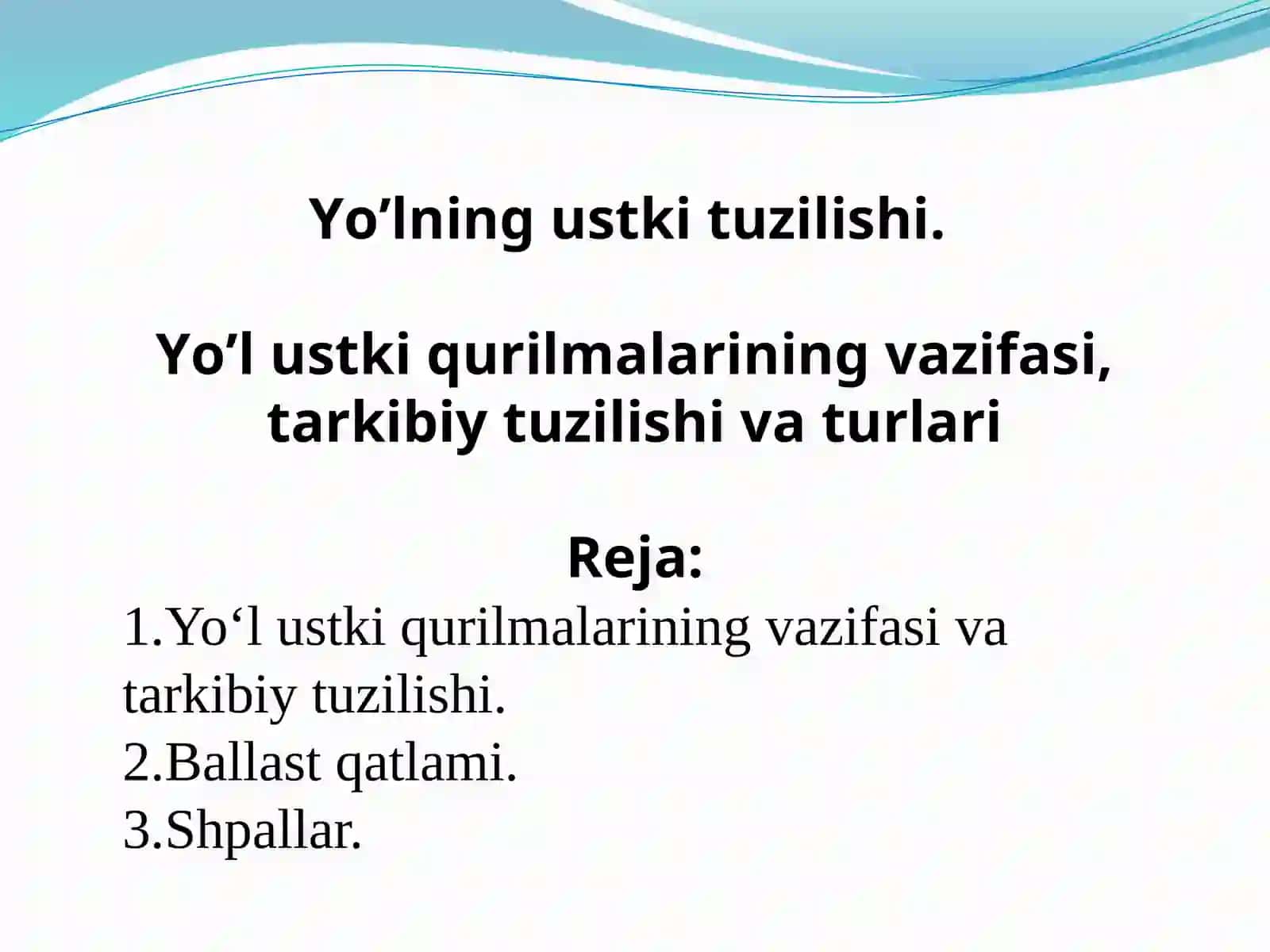 Temir yo'lning ust kituzilishi 2