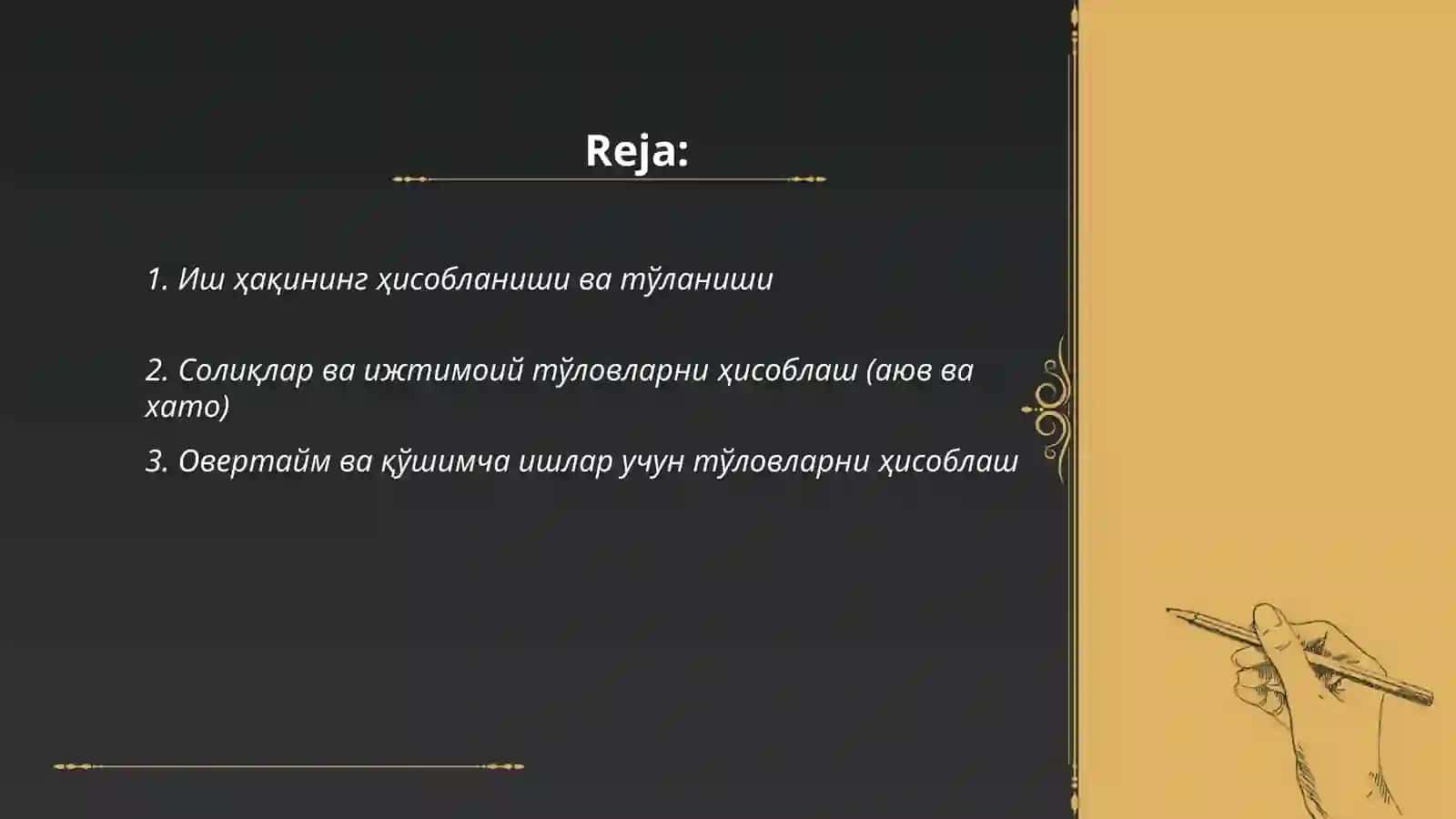 Иш хаки ва мехнат муносабатлари хисоби 2
