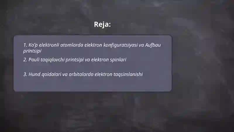 Ko'p elektronli atomlar 2