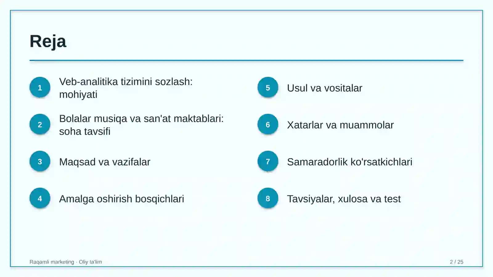 Bolalar musiqa va san'at maktablarida veb-analitika tizimini sozlash 2