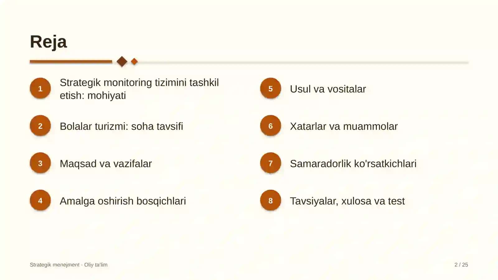 Bolalar turizmida strategik monitoring tizimini tashkil etish 2