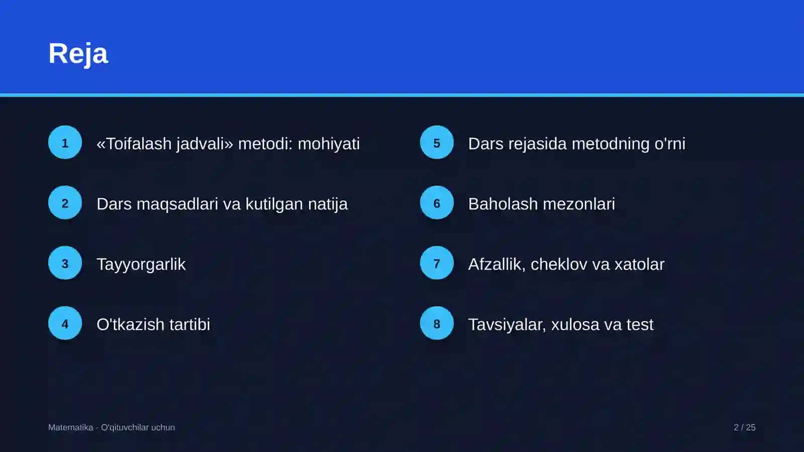matematika darslarida toifalash jadvali metodidan foydalanish 5943 2