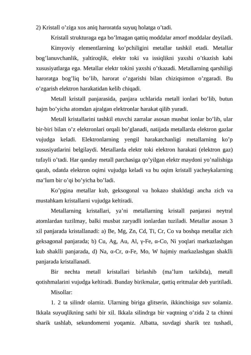 Moddalarning suyuq holati 2