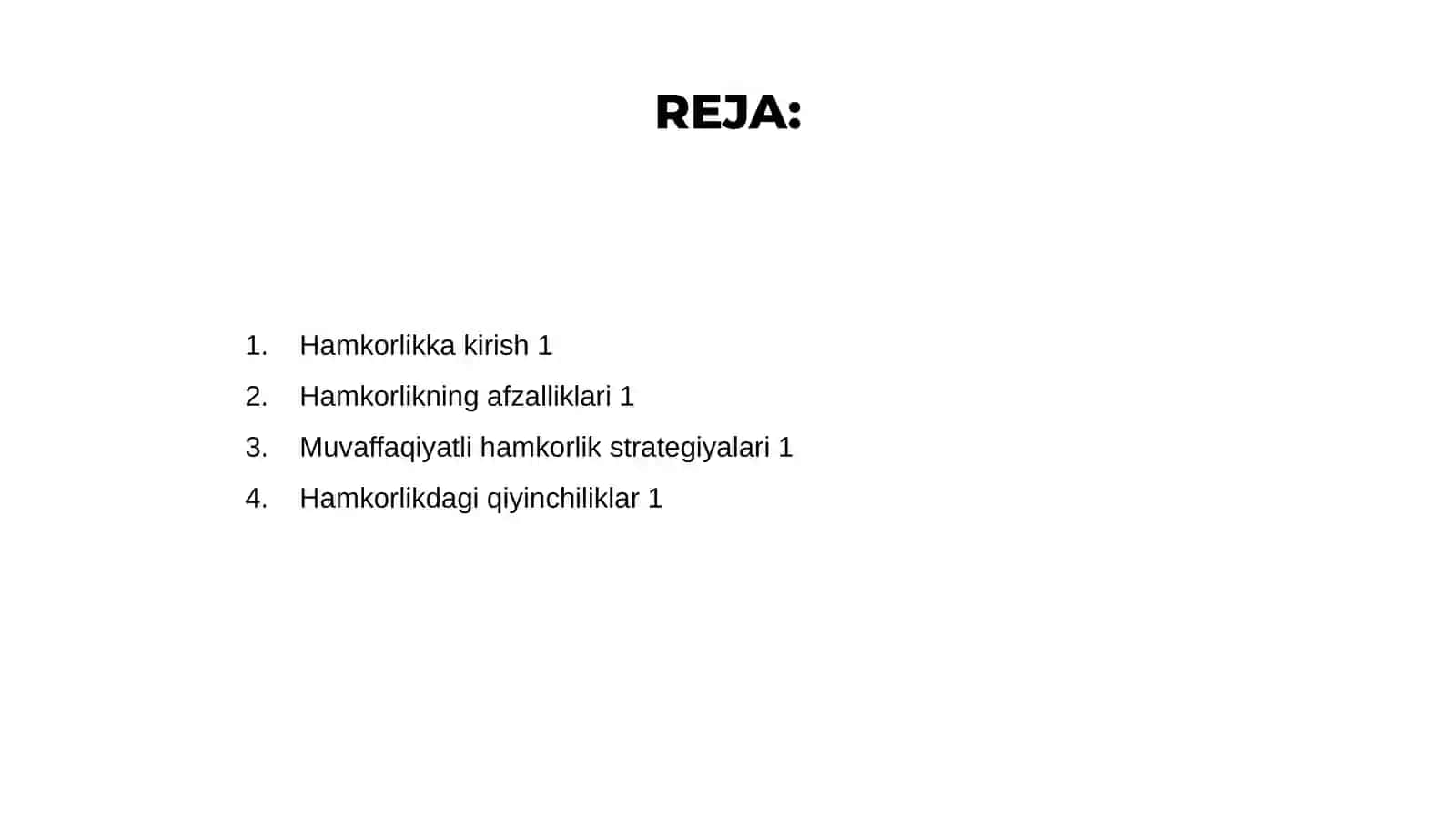 SHERIKCHILIK(HAMKORLIK) 2