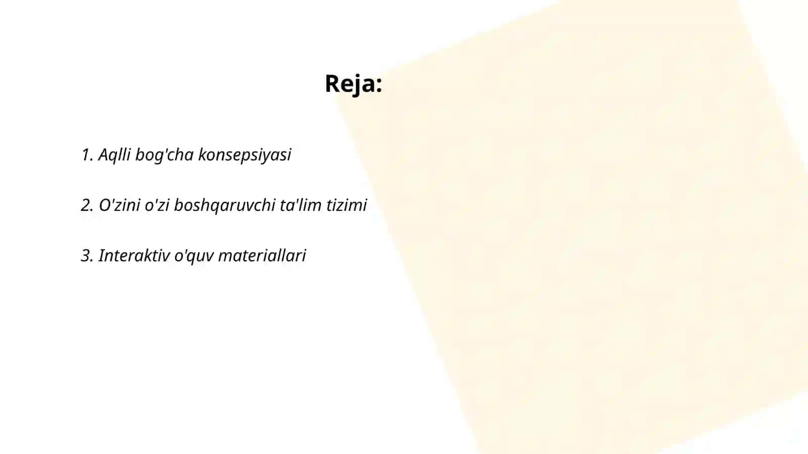 Aqlli bog'cha- o'zini o'zi boshqaruvchi interaktiv makon 2