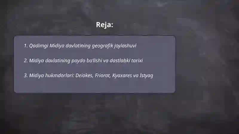 Qadimgi Midiya davlati 2