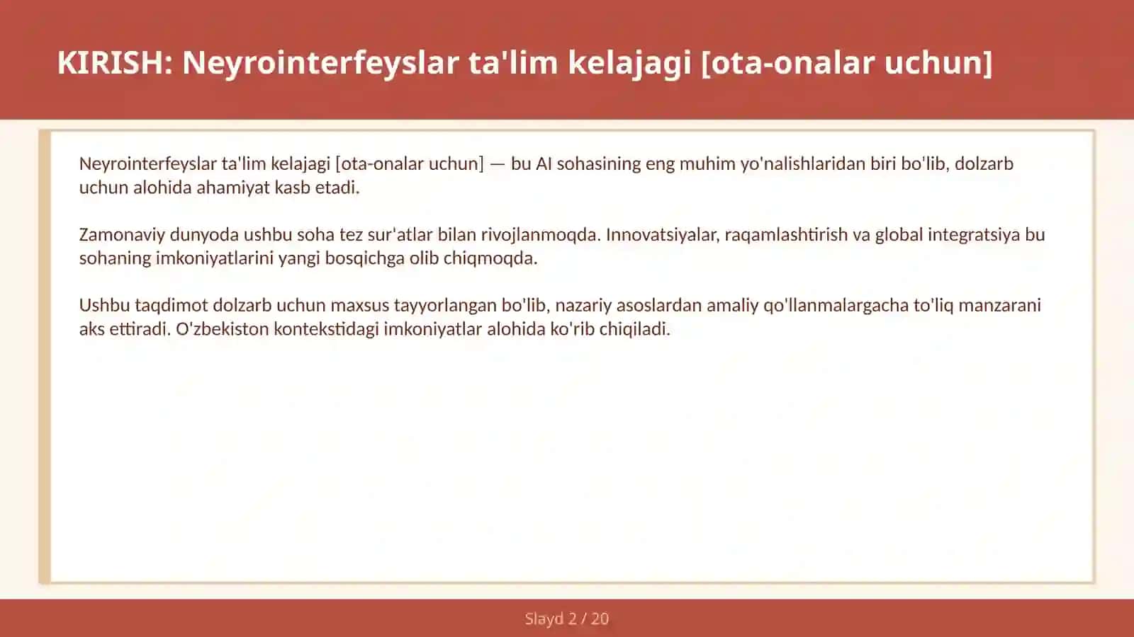Neyrointerfeyslar ta'lim kelajagi [ota-onalar uchun] 2