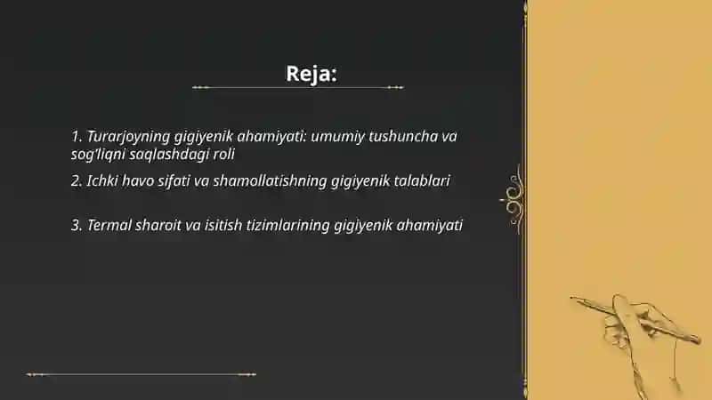 Turarjoyning gigiyenik ahamiyati 2