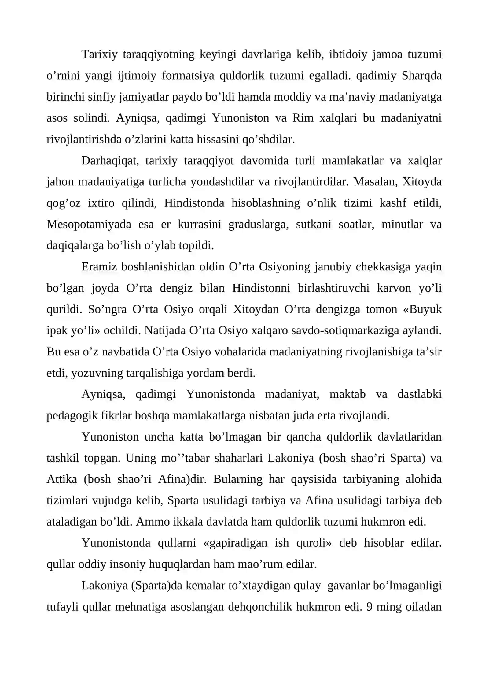 JAHON PEDAGOGIKA FANINI RIVOJLANISH TARIXI 2