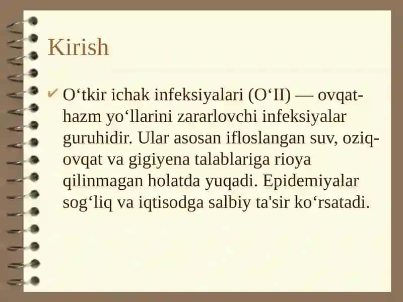 O‘tkir Ichak Infeksiyalarning Epidemik O‘chog‘ida Epidemiyaga Qarshi Chora-Tadbirlar 2