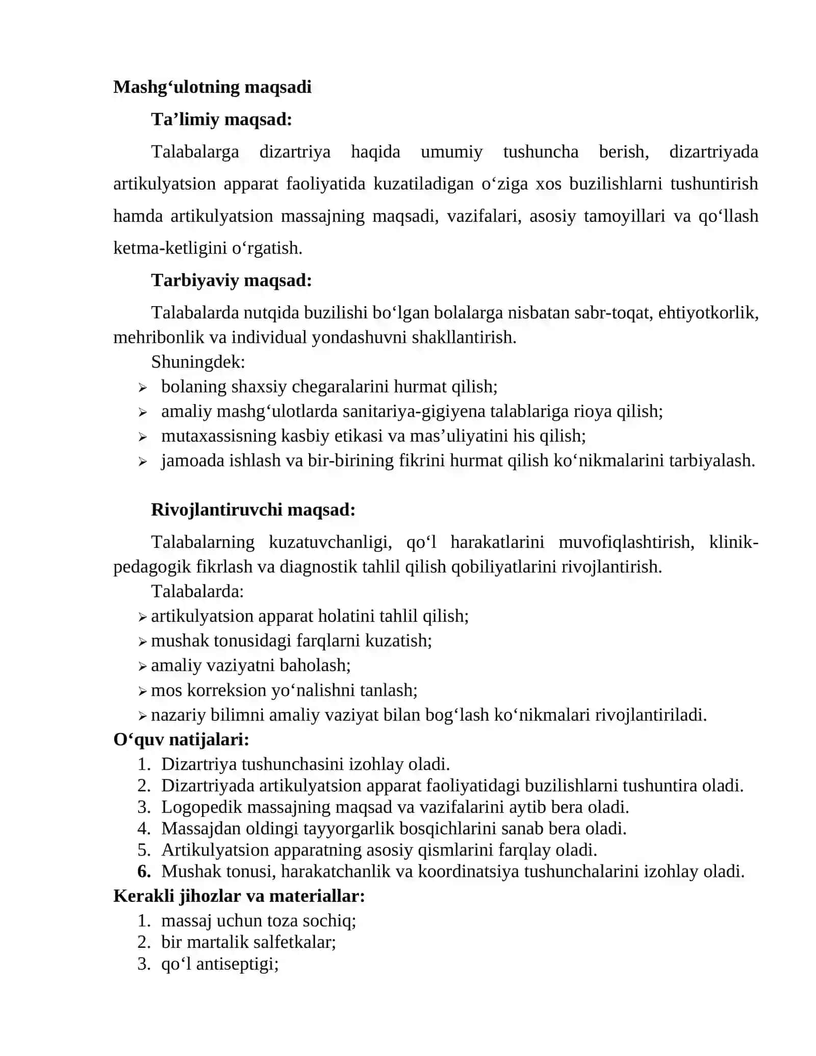“Dizartriyada artikulyatsion massaj texnikasi” 2