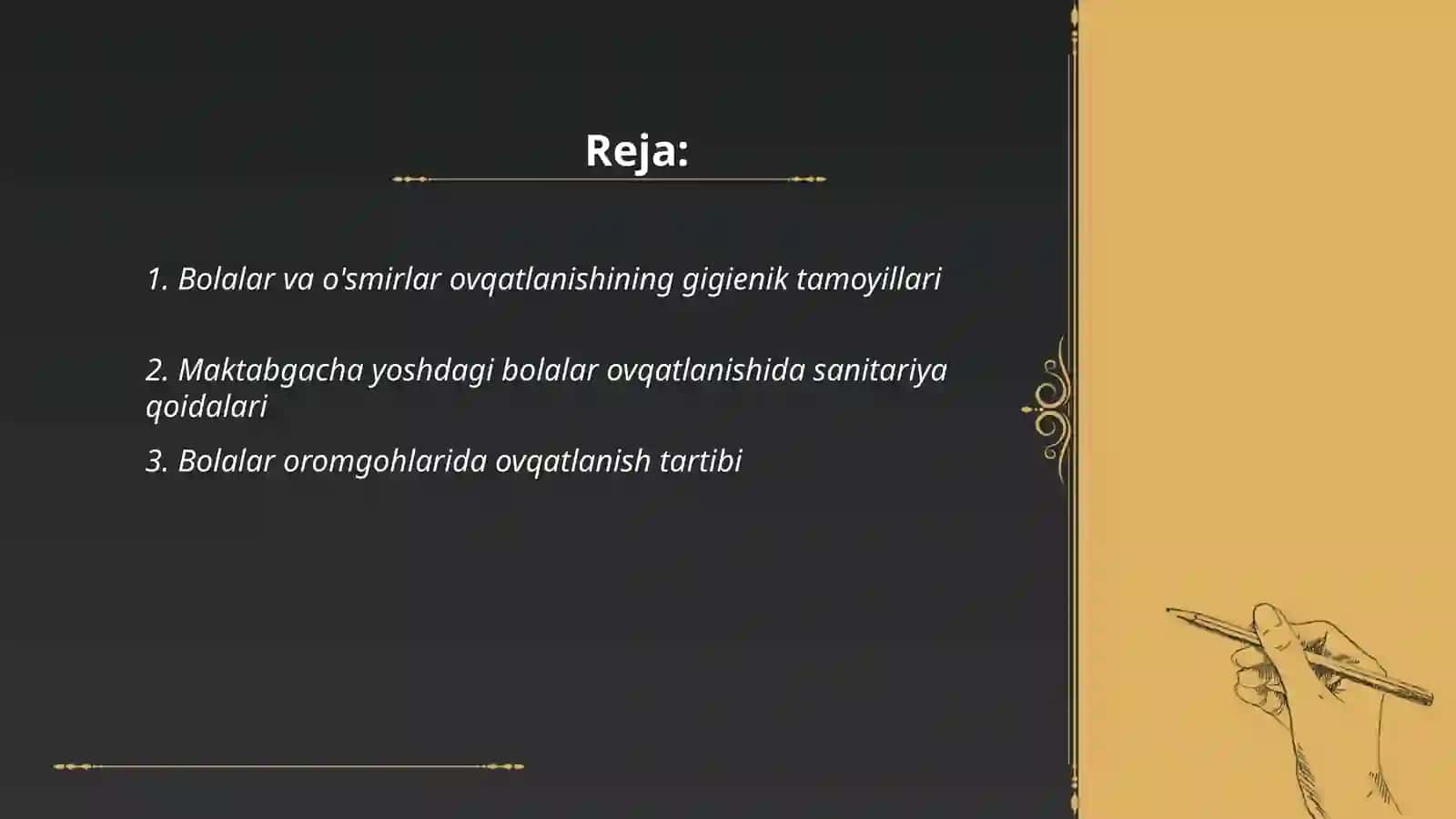 Bolalar va o'smirlar ovqatining gigienik asoslari 2