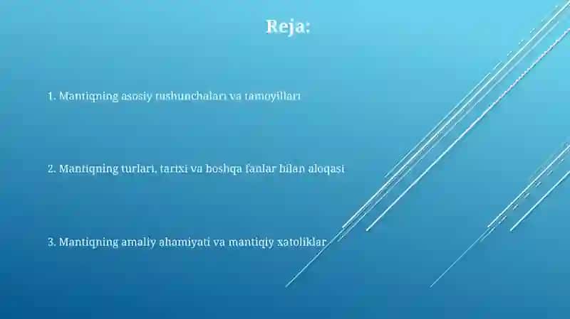 Mantiqning asosiy tushunchalari va tamoyillari 2