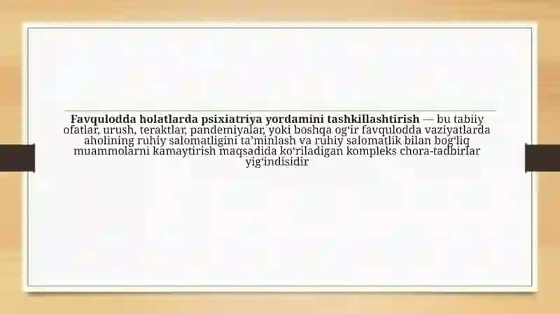 Favquloddagi holatlarda psixiatriya yordamini tashkillashtirish 2