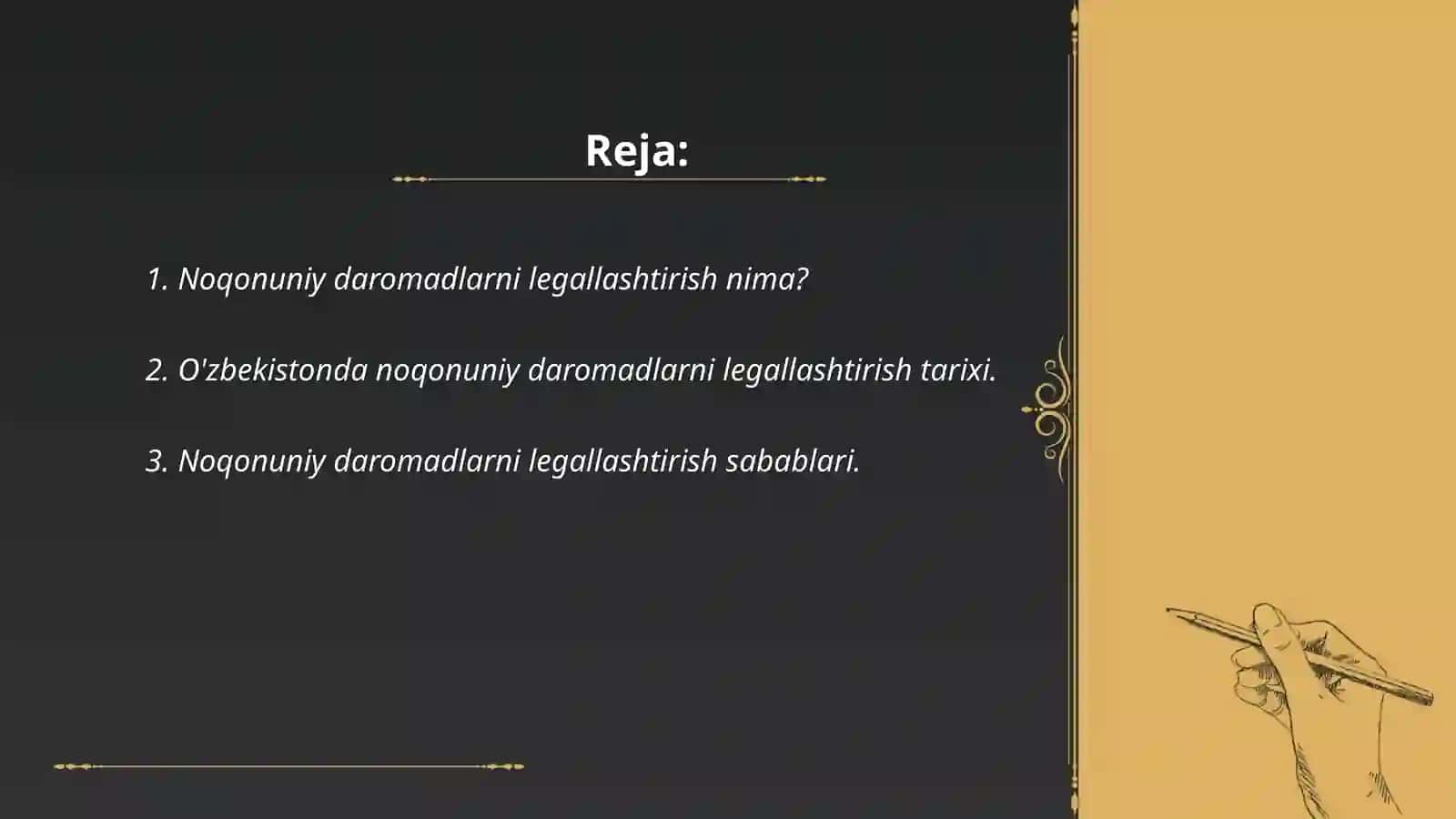 O'zbekistonda noqonuniy yo'l bilan topilgan daromadlarni legellashtirish jarayonlari 2