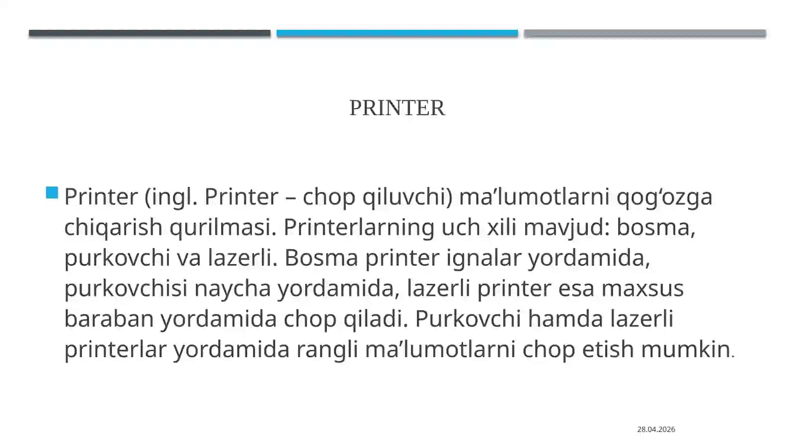 Printer va skaner turlari 2