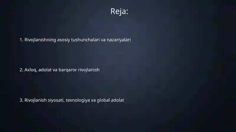 Rivojlanish falsafasi 2