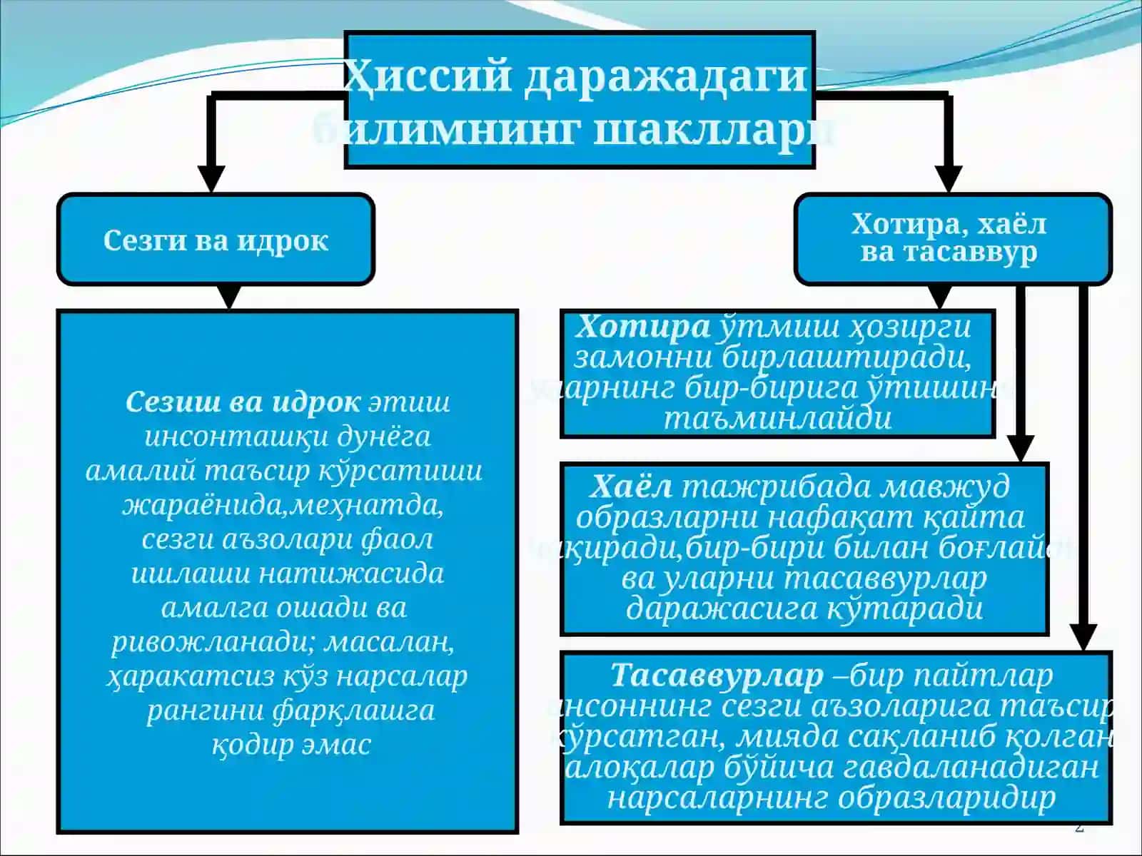 ҲИССИЙ, ЭМПИРИК, НАЗАРИЙ, МАНТИҚИЙ ВА ИНТУИТИВ БИЛИШ ДАРАЖАЛАРИ 2