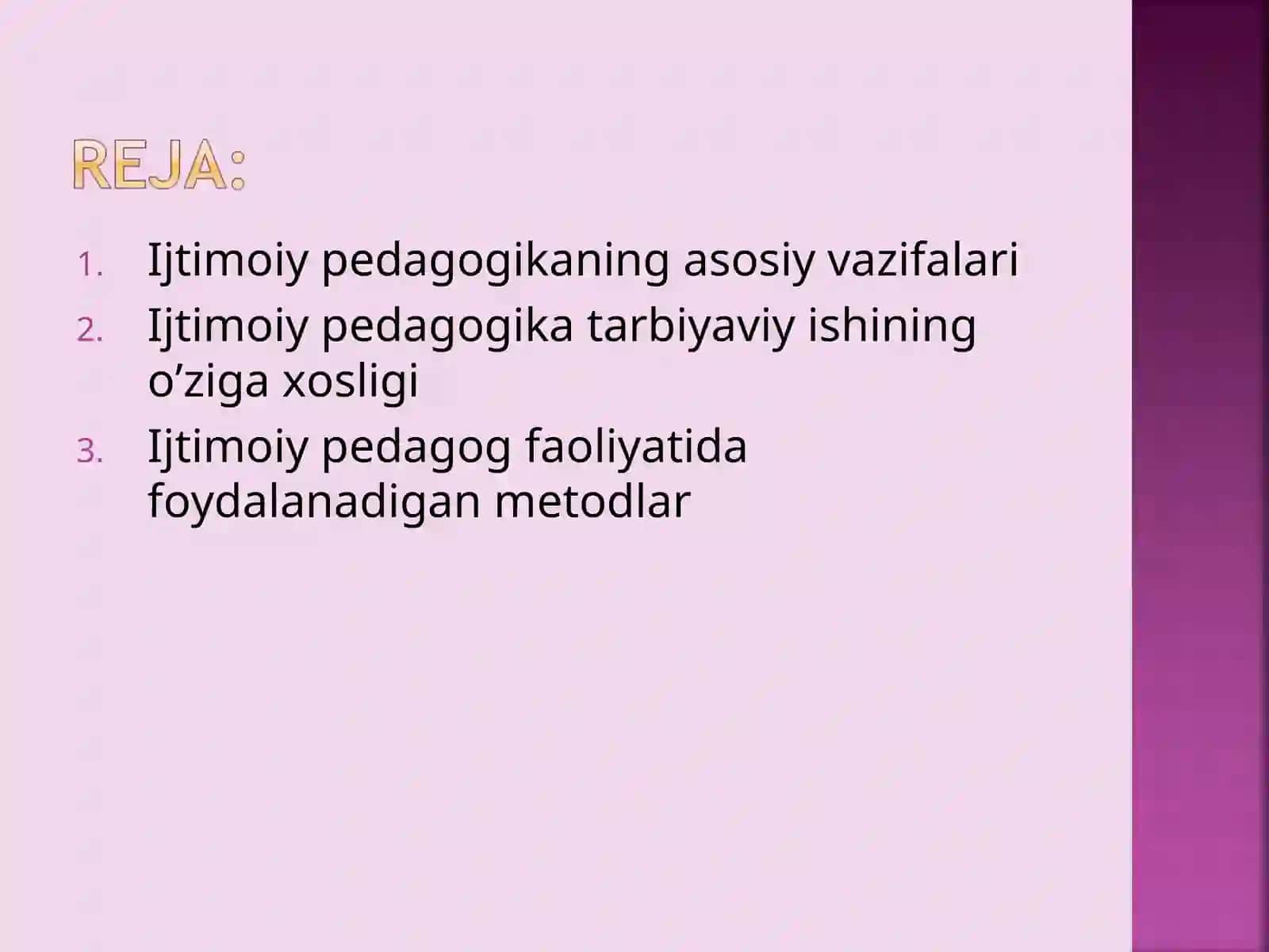 Ijtimoiy pedagogika kasbiy sohalari. 2
