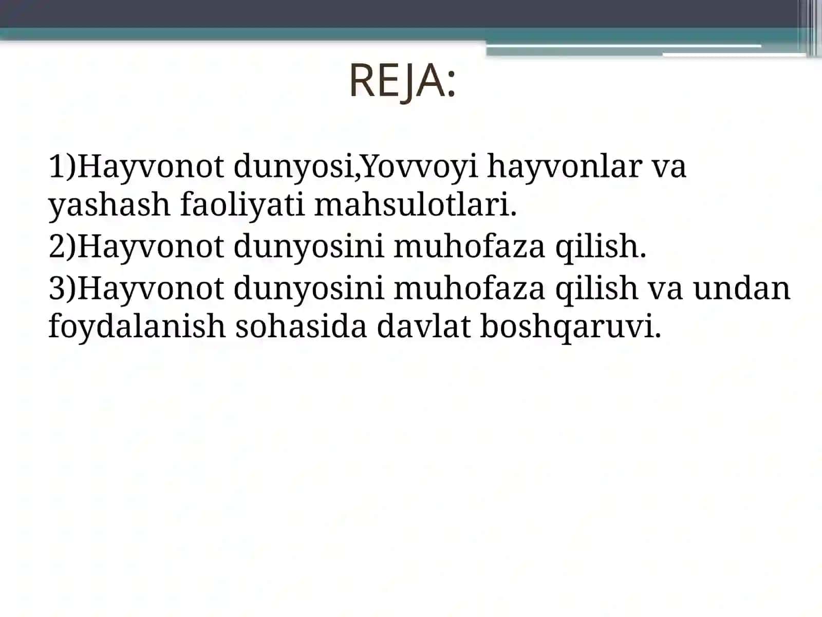Hayvonot Dunyosini Muhofaza Qilish va Undan Foydalanishning Ekologik-Huquqiy Tartibi 2
