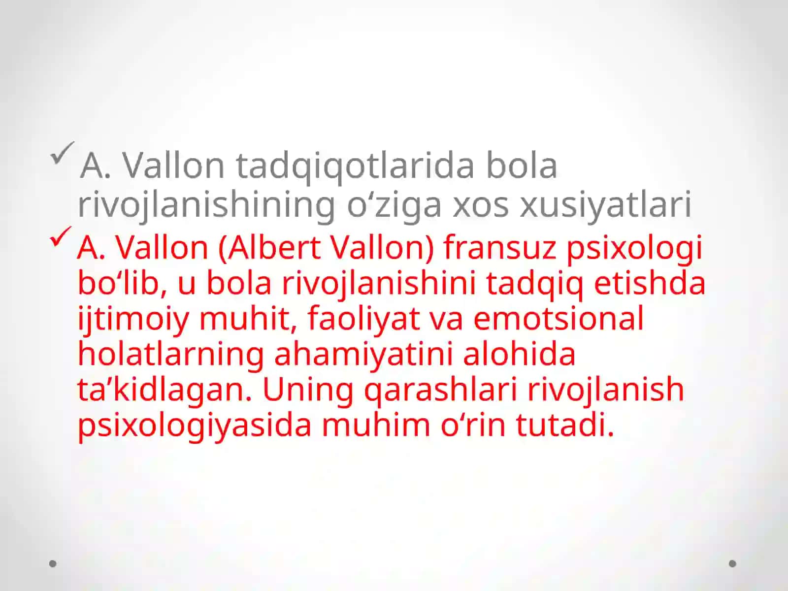 ALBERT VALLON TADQIQOTLARIDA BOLA RIVOJLANISHING O’ZIGA XOS XUSUSIYATLARI 2