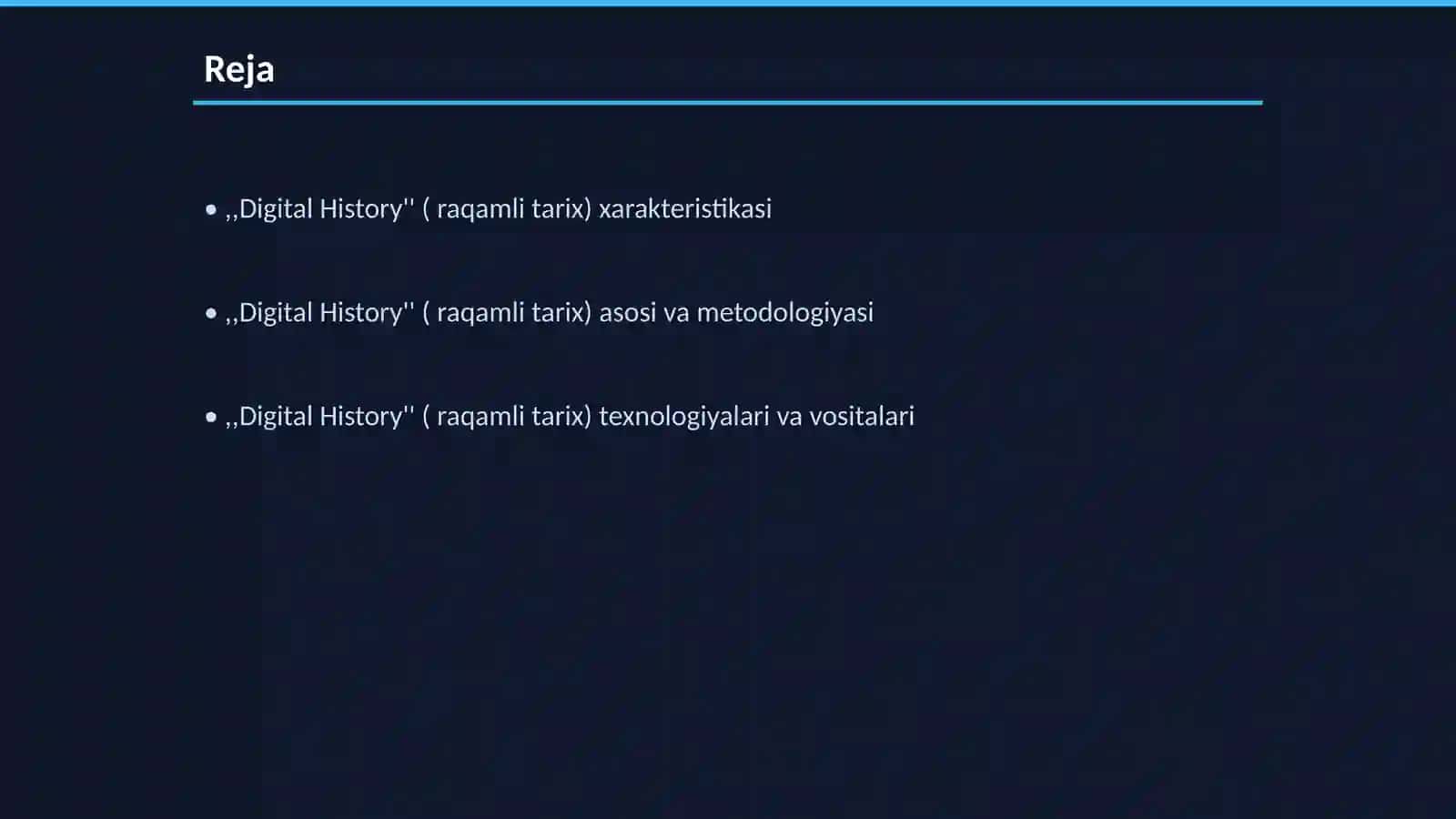 Digital History ( raqamli tarix) 2