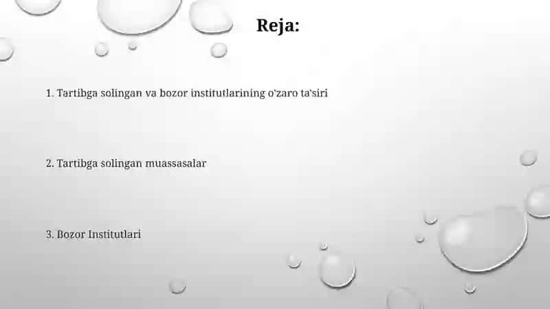 Rejali iqtisodyot instuti va bozor instuti 2