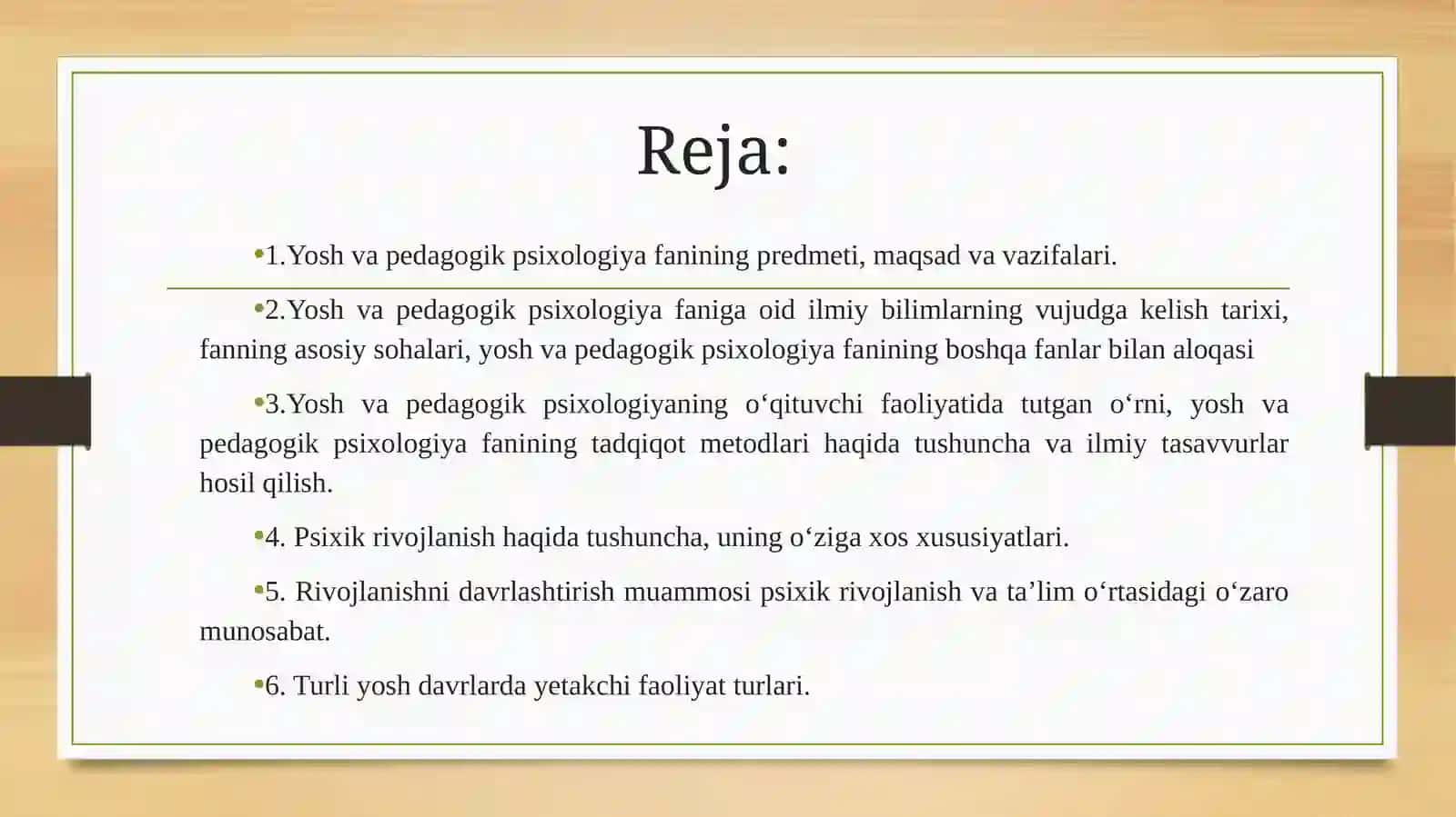 Yosh va pedagogik psixologiya fanining tadqiqot sohasi va muammolari 2