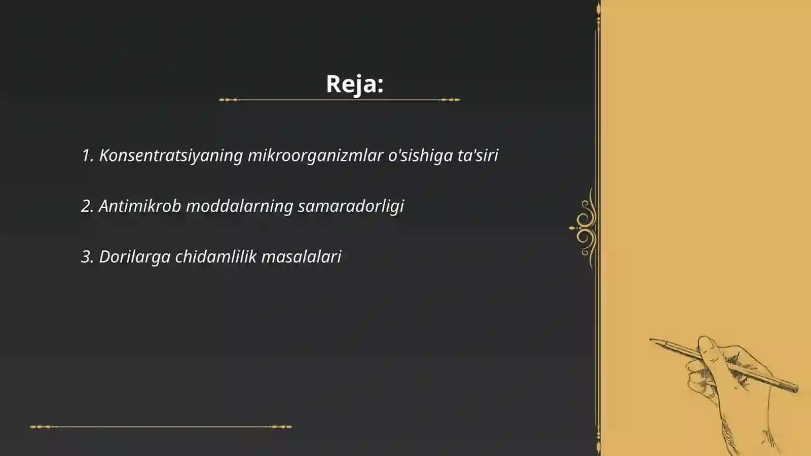 Konsentratsiyasining mikroorganizmlarga ta'siri 2