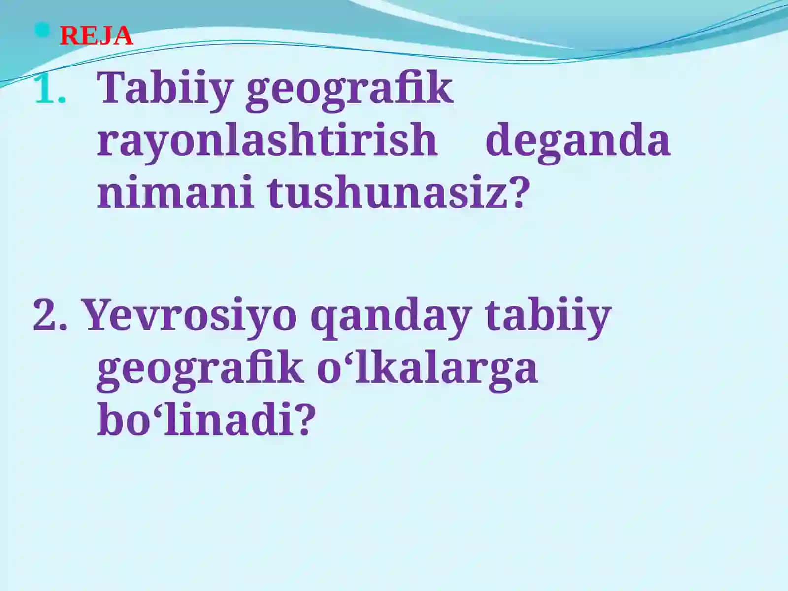Yevrosiyo  hududining  tabiiy  geografik  o`lkalarga  bo`linishi 2