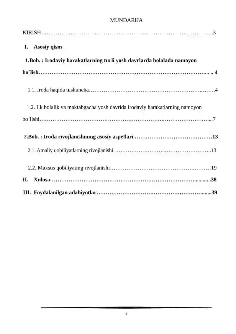 Irodaviy harakatlarning bolalarda namoyon boʻlishi 2