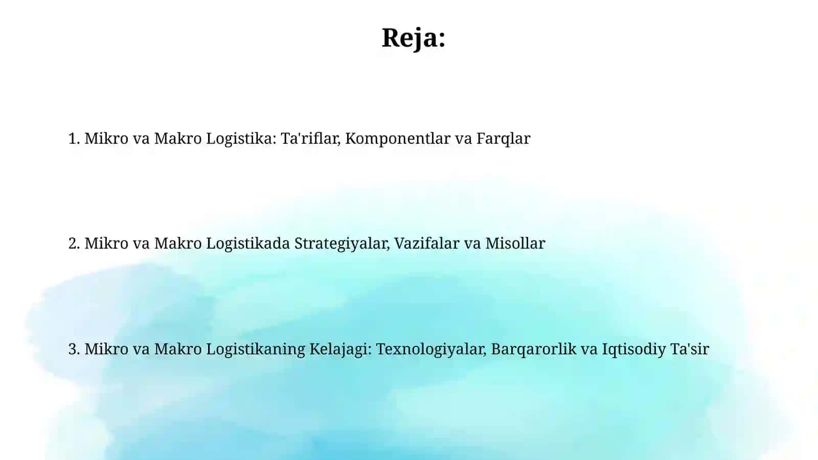Mikro va makro logistik tizimlar 2