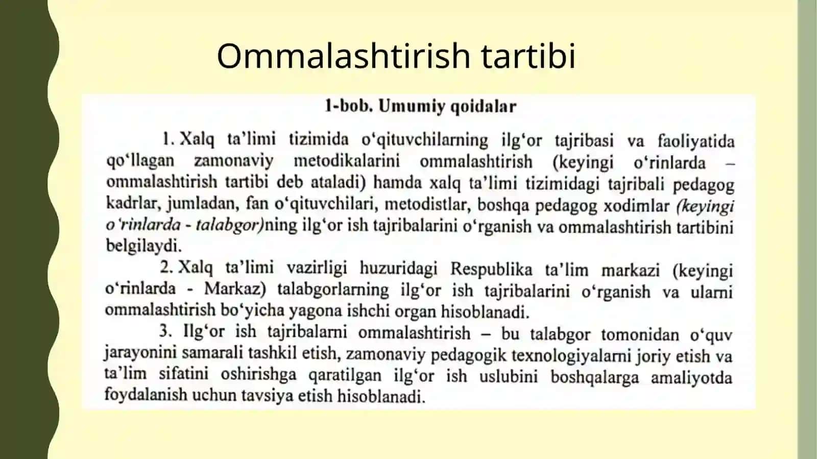 O‘qituvchilarning ilg‘or ish tajribasini ommalashtirish 2