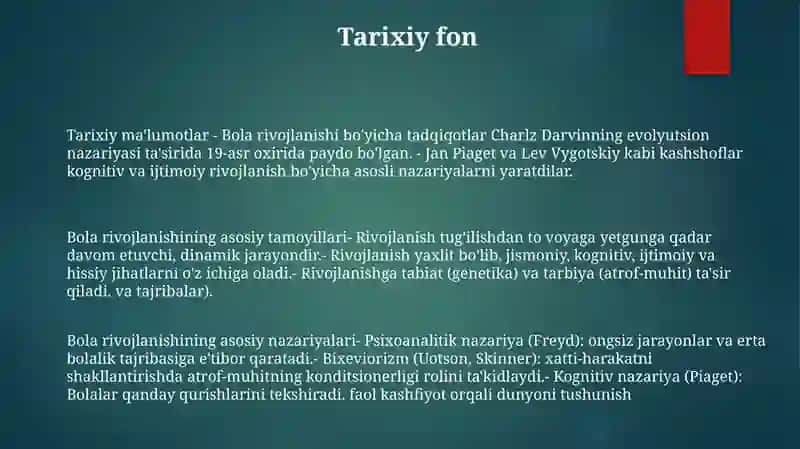 Psixik Rivojlanishning Asosiy Qonuniyatlari 2