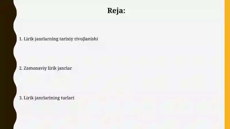 Lirik tur janrlari 2