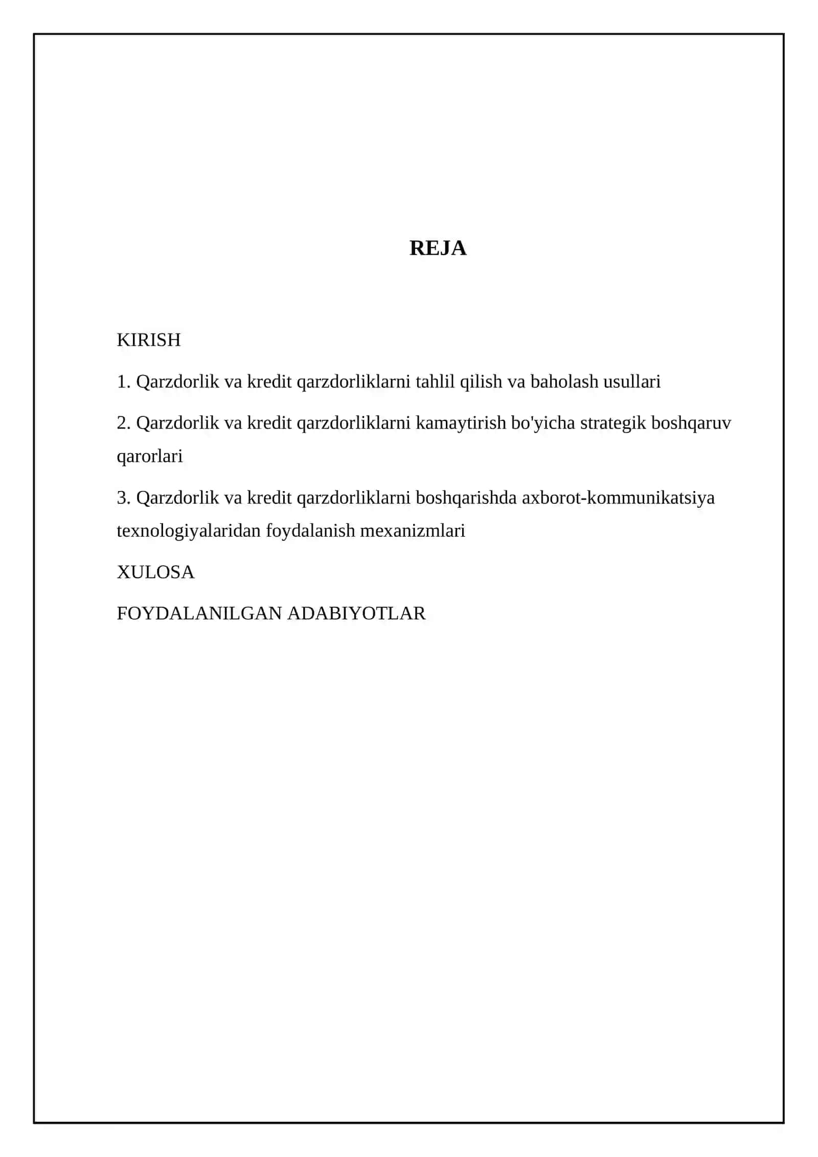 Debitorlik va kreditorlik qarzlarni kamaytirish bo'yicha tegishli boshqaruv qarorlarini qabul qilish mexanizmlari 2