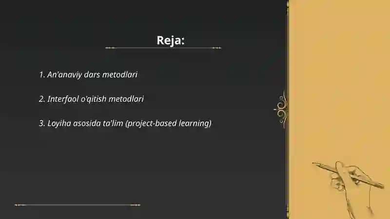 Ta'lim metodlari va vositalari 2