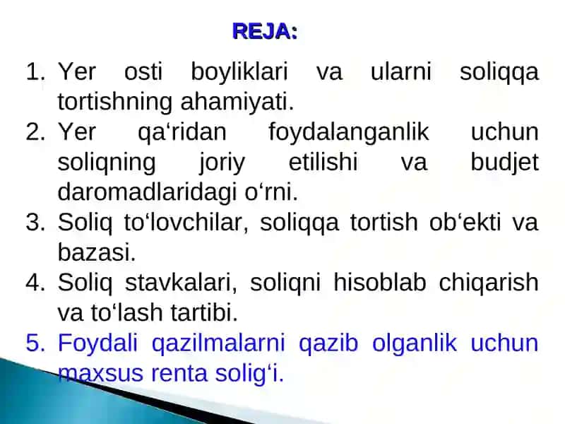 Yer qa’ridan foydalanganlik uchun soliq 2