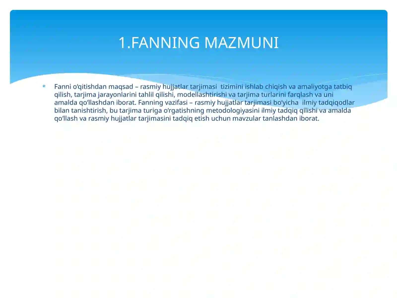 Rasmiy hujjatlar tarjimasi (1-variant) 2