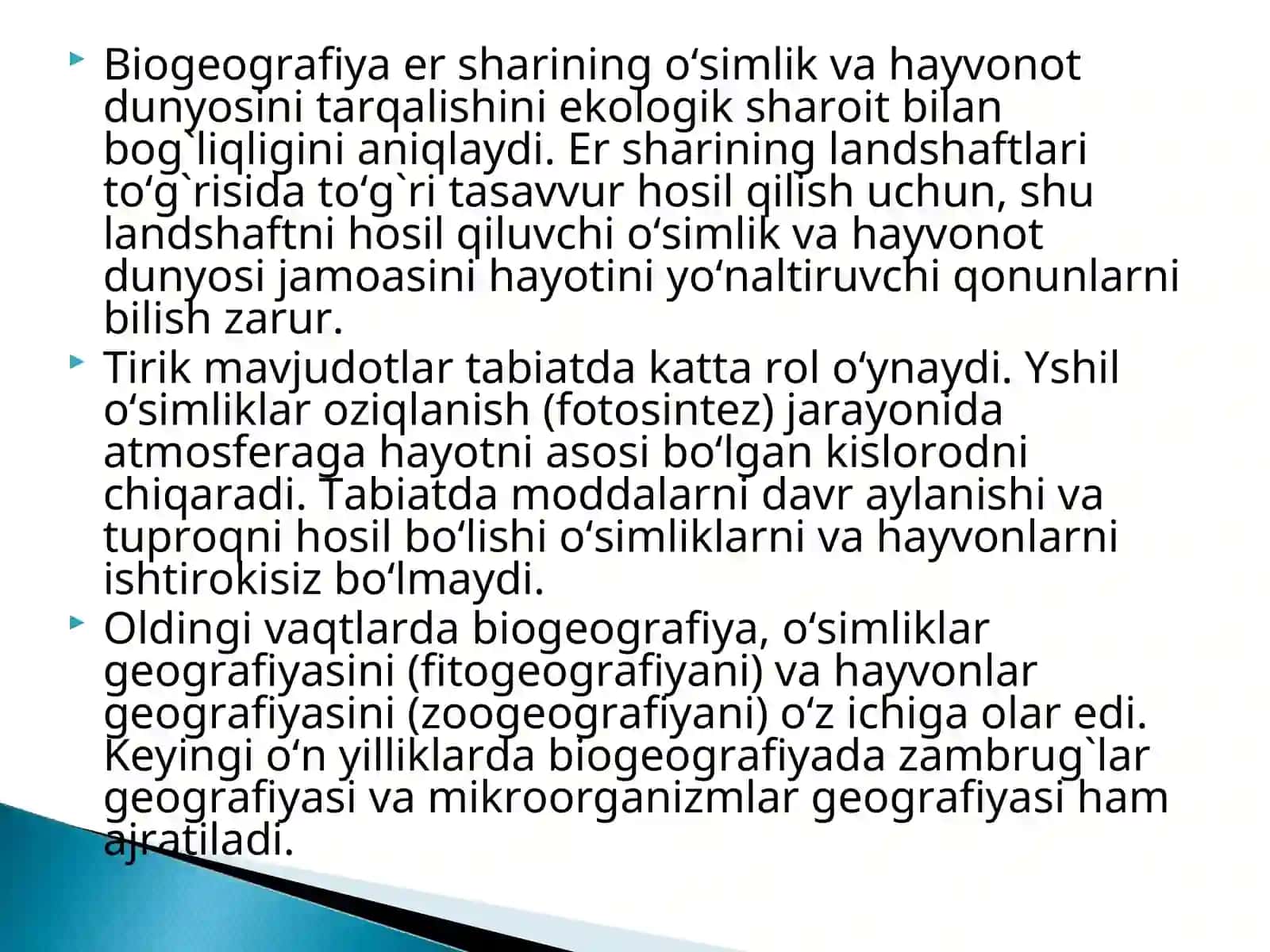 Biogeografiya fani, uni boshqa fanlar bilan aloqasi va asosiy biogeografik tushunchalar 2