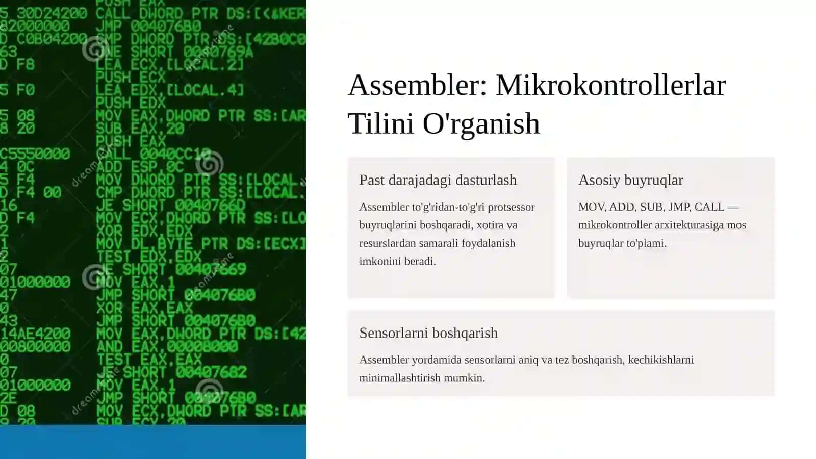 Mikrokontrollerlar uchun Past Darajadagi Dasturlash 2